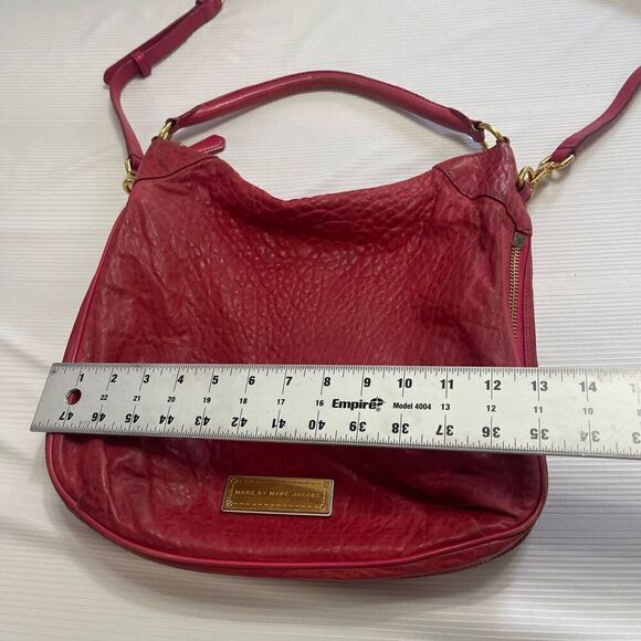 Marc By Marc Jacobs Red Washed Up Billy Hobo Bag Purse Handbag - Picture 5 of 14